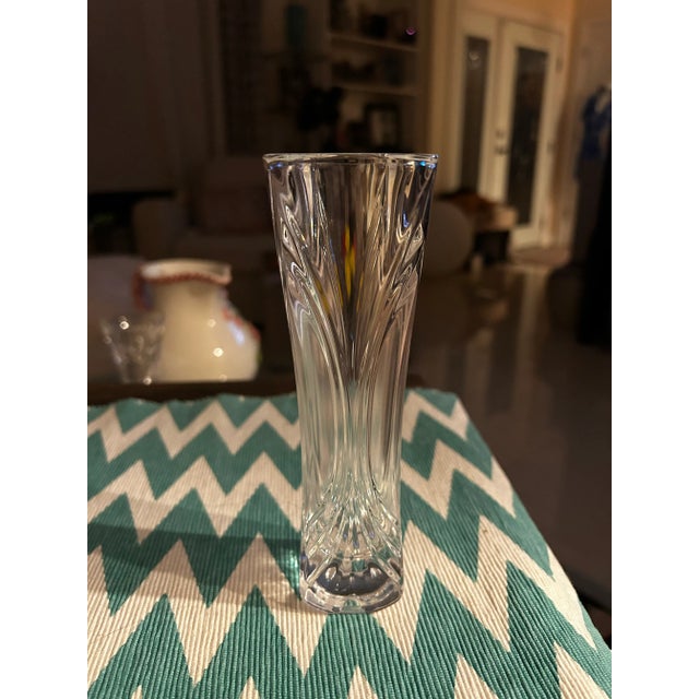 Glass Vintage Early 20th Century Crystal Small Vase For Sale - Image 7 of 11