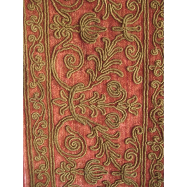 Early 20th Century French Gold Metallic on Velvet Embroidery Tapestry For Sale - Image 4 of 17