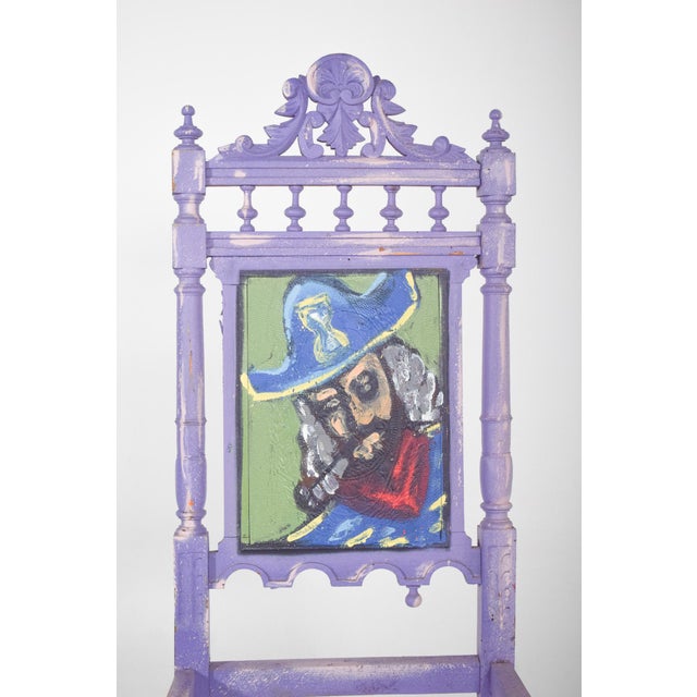 1950s Portuguese Painted Pirate Chair by Francisco Camilo For Sale - Image 5 of 8