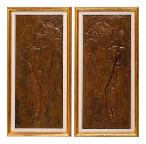 Art Nouveau Secessionist Panels Demeter by Georg Klimt, 1900s