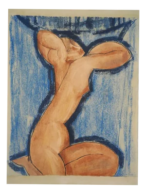 Amedeo Modigliani, Blue Caryatid 1, Lithograph and Stencil on Arches Paper, 1960