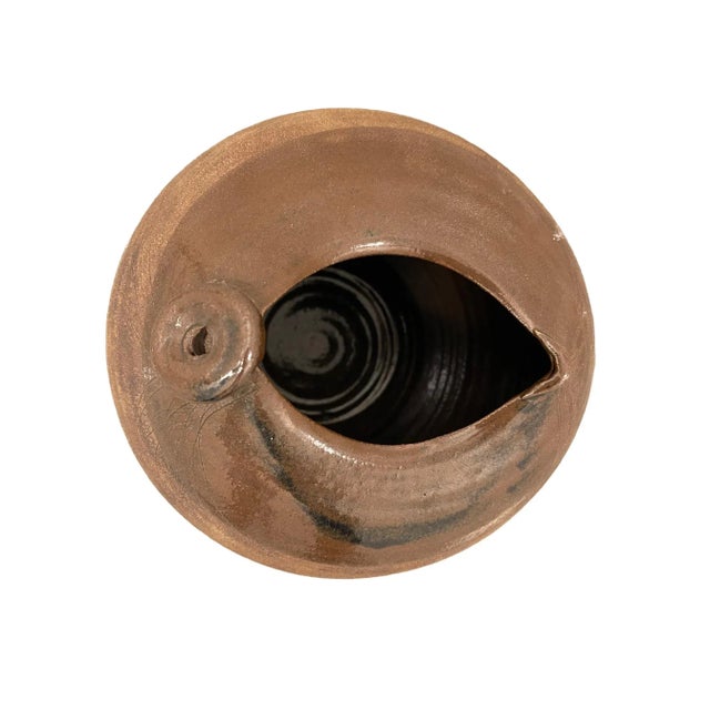 1980s Large Ceramic Vessel Vase Bowl Signed and Marked, Italy 1980s For Sale - Image 5 of 8