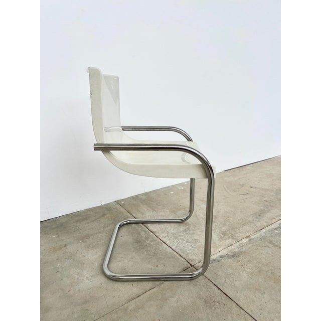 Vintage Space Age Chairs with White Molded Shell and Chrome Tubing, 1970s, Set of 2 For Sale - Image 13 of 18