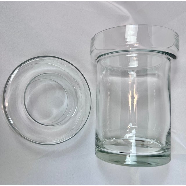 Colony Glass Vintage Blown Clear Glass 2 Pce. Champagne/Wine Cooler With Removable Collar For Sale - Image 4 of 11