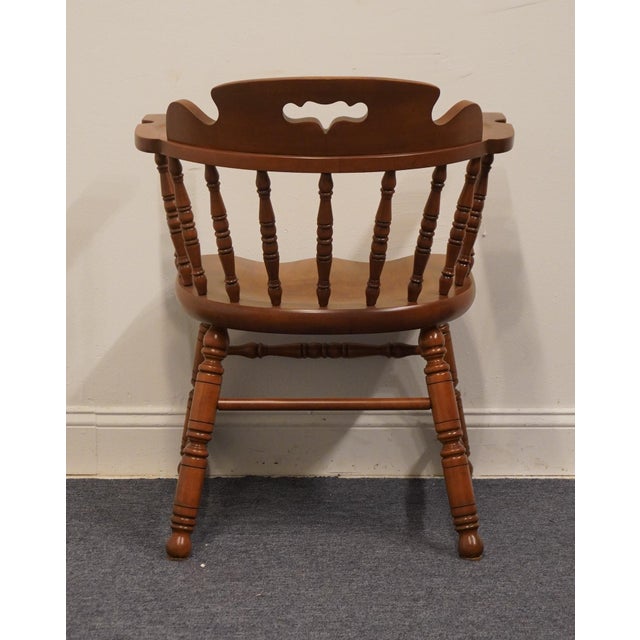 Wood Tell City Solid Hard Rock Maple Colonial Pub Style Dining Arm Chair For Sale - Image 7 of 8