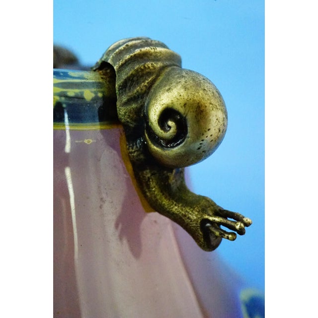 20th Century Studio Glass Vase with Silver Metal Snail by Samuel J Herman for Val Saint Lambert, 1970s For Sale - Image 18 of 18