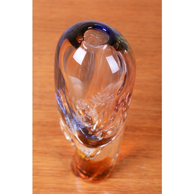 Mid-Century Modern Vase with Ashtray by Josef Rozínek for Novy Bor Glassworks, Czech, 1950s, Set of 2 For Sale - Image 4 of 13