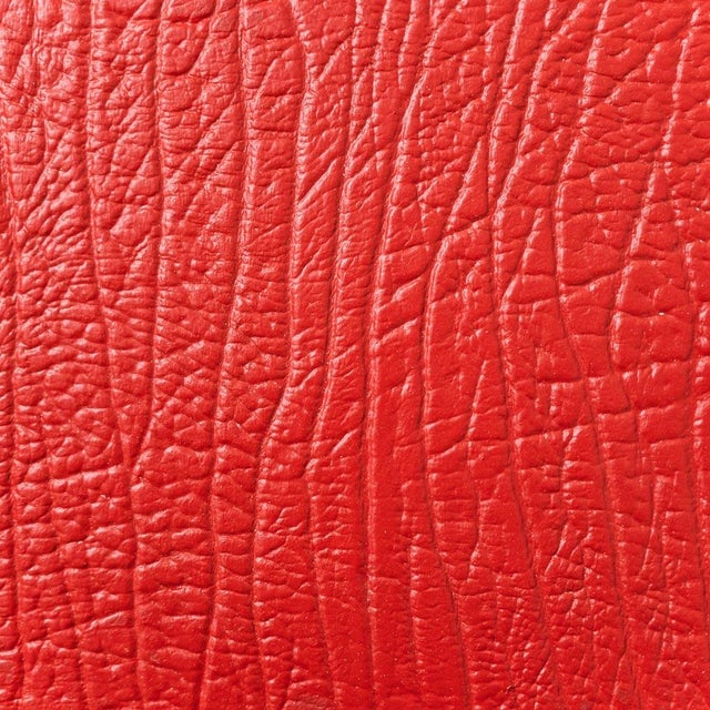 Gold-Plated Metal and Red Leather Trunk, 1950s For Sale - Image 9 of 12