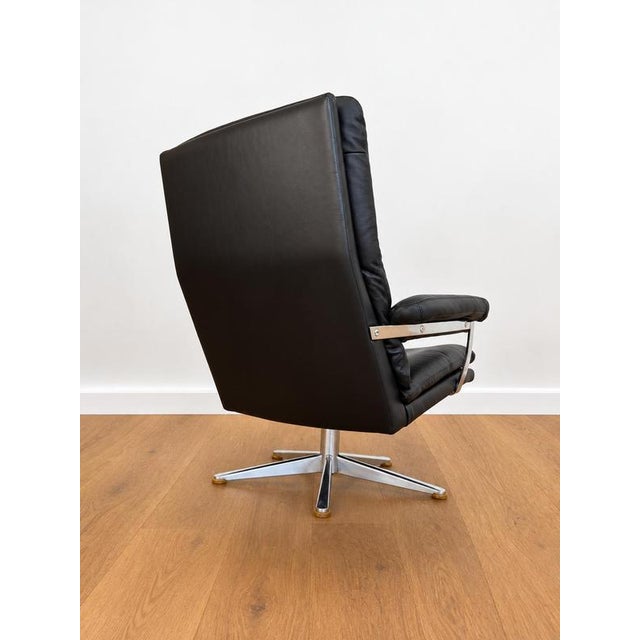 Animal Skin Mid-Century Danish Leather Lounge Chair by Werner Langenfeld, 1970s For Sale - Image 7 of 13