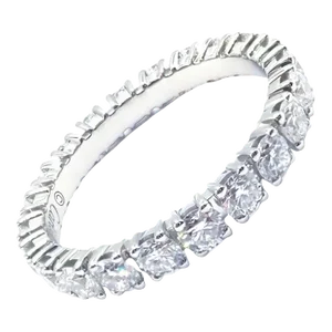 Cartier Destinee Full Diamond Platinum Eternity Wedding Band Ring Size 6