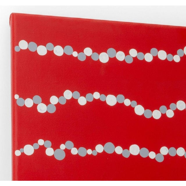 Peter Christian Petersen (Danish, b. 1973), "Basic 2", Mixed Media on Canvas, 2000, acrylic and enamel, red with white and...