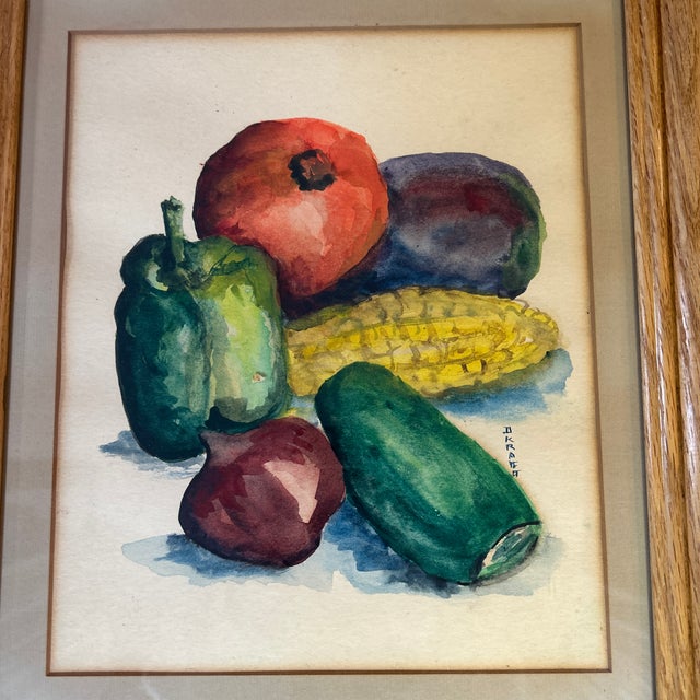 1950’s original vegetable still life watercolor painting. Signed and framed. Measures 11x14 or 13.5x16.5 framed. Check out...