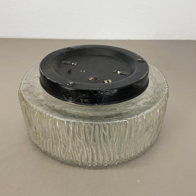 Textured Wall Ceiling Light in the style of Helena Tynell for Glashütte Limburg, 1960s For Sale - Image 16 of 17