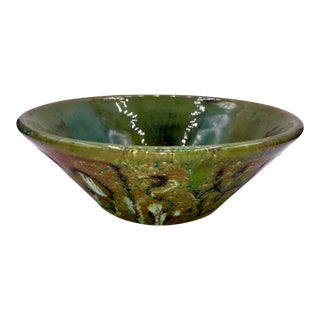 1960s Vintage Asian Modern Pottery Bowl For Sale
