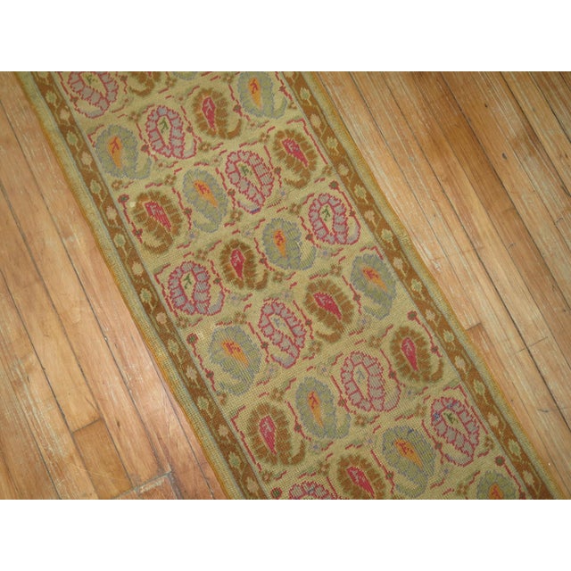 Textile Zabihi Collection Turkish Paisley Motif Small Size Runner For Sale - Image 7 of 8