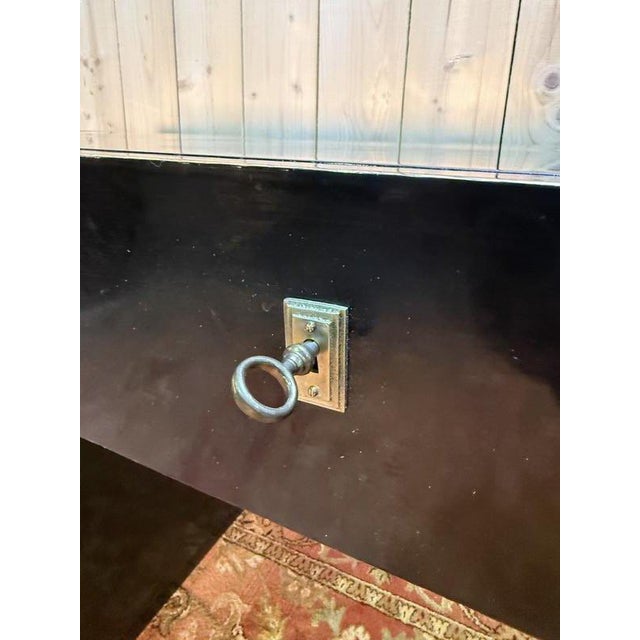 Art Deco Style Black Lacquered Desk and Chair, Set of 2 For Sale - Image 3 of 11