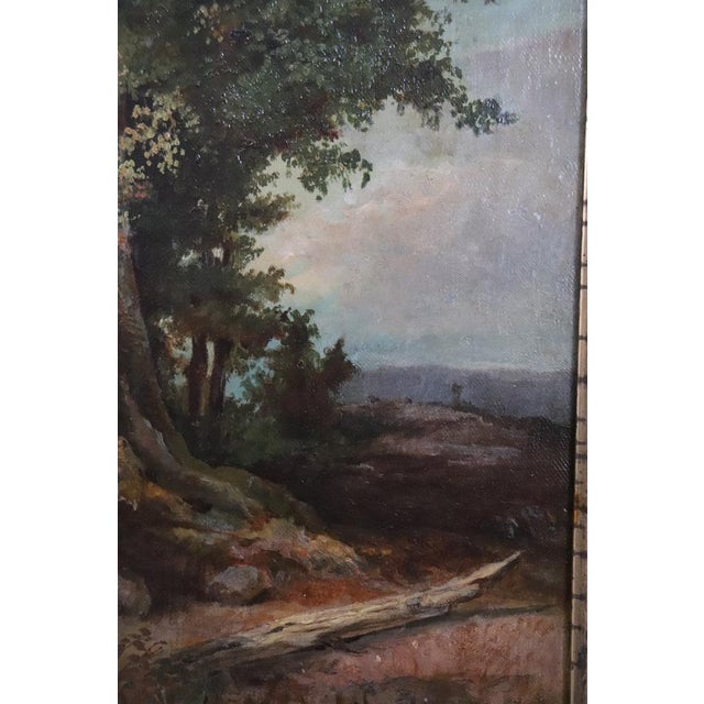 Forest Landscape, Oil Painting on Canvas, Late 19th Century, Framed For Sale - Image 9 of 10