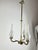 Metal Mid-Century 3-Light Chandelier in Brass and Opaline Glass in the style of Stilnovo, 1950s For Sale - Image 7 of 12