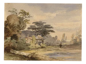 William George Jennings, Heath Scene with Pond, 1830, Watercolour
