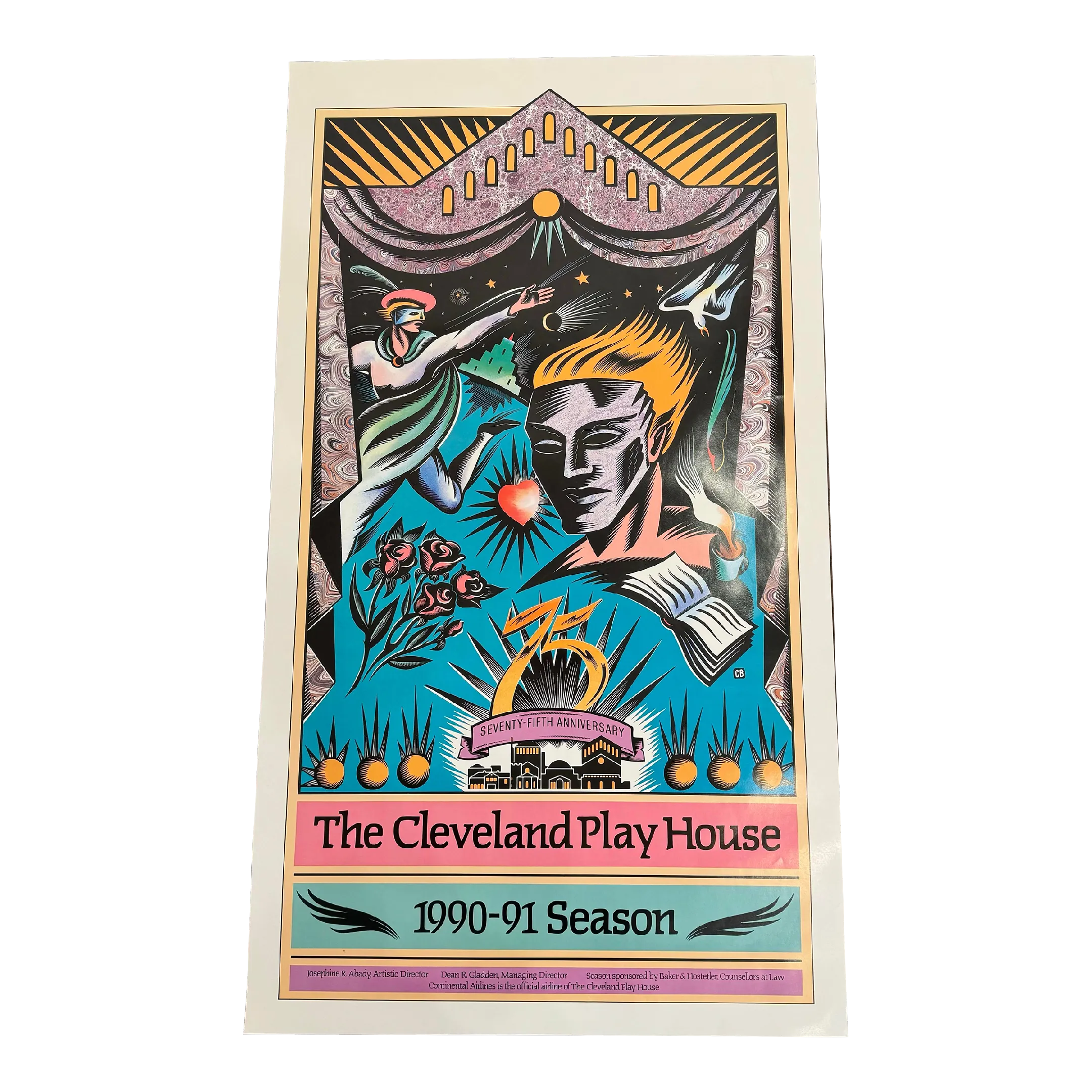 Cleveland Playhouse Theatre 1990-1991 Season Poster Art Deco 90's
