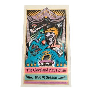 Cleveland Playhouse Theatre 1990-1991 Season Poster Art Deco 90’s For Sale