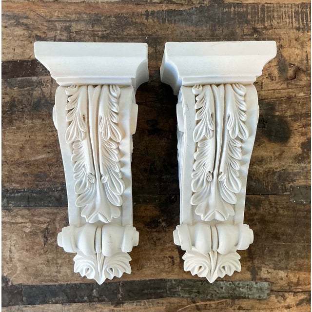 Baroque Vintage Cast Resin Baroque Brackets - A Pair For Sale - Image 3 of 12