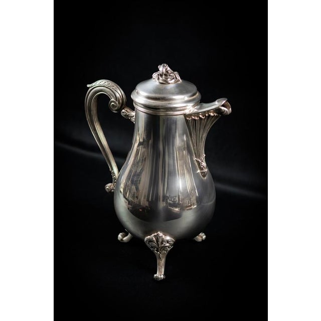 Louis XV Style Silver-Plated Metal Teapot with Pompadour Pattern from Christofle, France, 1980s, in Very Good conditions....