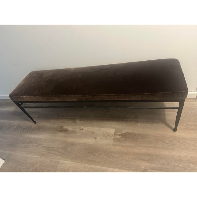 Textile Athena Calderone Velvet Bench For Sale - Image 7 of 9