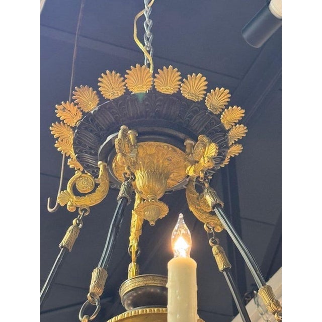 19th Century French Large Scale Bronze Empire Style Chandelier With 16 Lights For Sale - Image 4 of 8