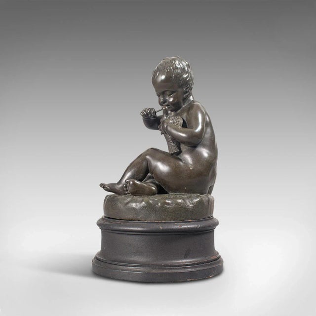 Metal Late 19th Century French Bronze Cherub Putto For Sale - Image 7 of 13