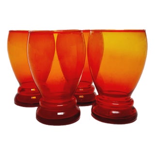 Postmodern Juice Set from Barbara Glassworks, Poland, 1970s, Set of 4 For Sale