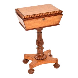Antique William IV Satin Wood Tea Poy / Side Table, 1830 For Sale