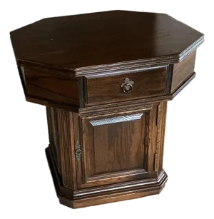 1980s Ethan Allen End Table Octogan Shape, Attributed