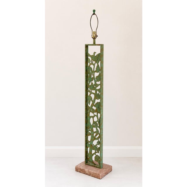 Metal 1980s Silas Seandel Style Verdigris Bronze Botanical Floor Lamp For Sale - Image 7 of 11