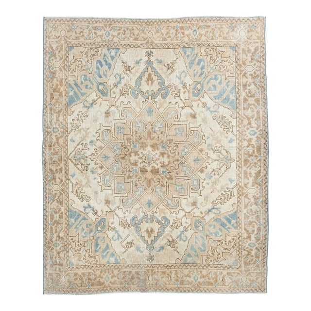 Antique Ivory Area Rug, 3ft 7in X 4ft 5in For Sale