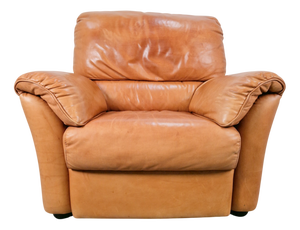 Calf Leather Lounge Chair from Natuzzi, Italy, 1990s