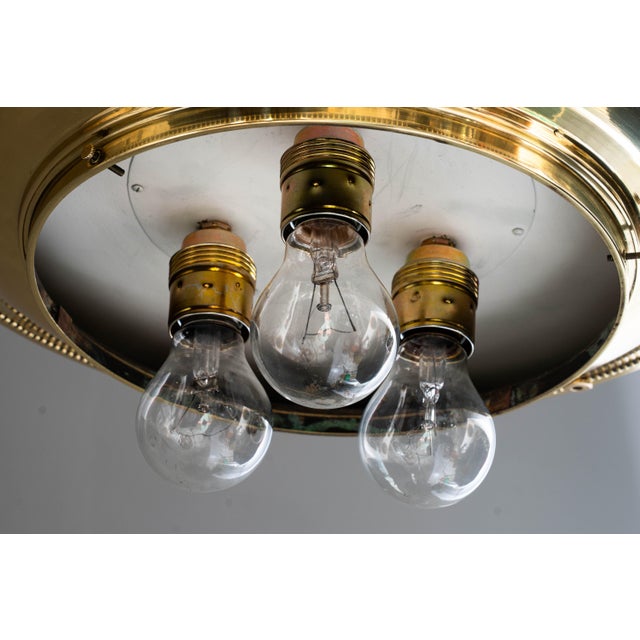 Large Art Deco Ceiling Lamp with Opal Glass Shade, Vienna, 1920s For Sale - Image 16 of 18