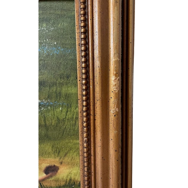 1970s Vintage Signed Bobbi Harrington Oil Painting on of Lion in Repose For Sale - Image 5 of 6