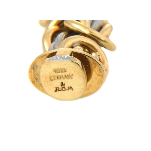 Rom Germany 18k Yellow Gold & Platinum Byzantine Link Bracelet For Sale - Image 4 of 6