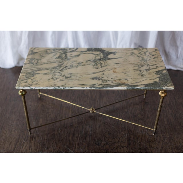 Vintage Brass and Marble Rectangle Coffee Table For Sale - Image 12 of 12