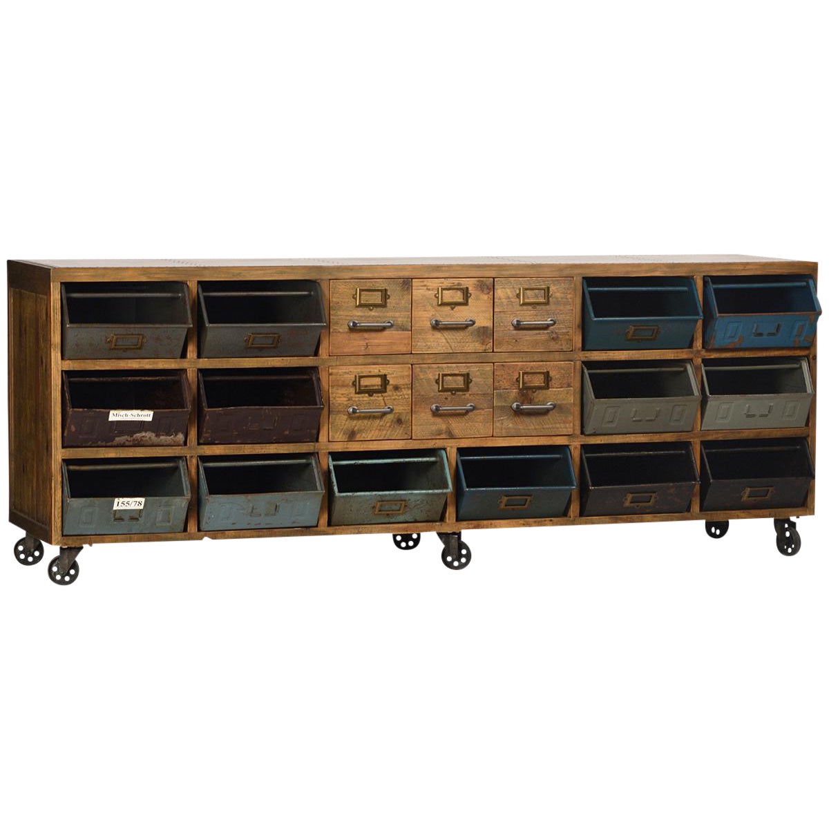 Industrial Sideboard on Wheels Chairish