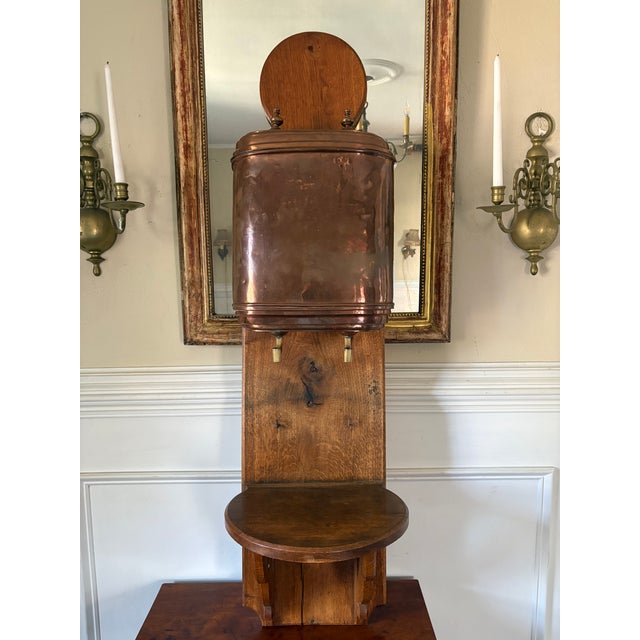 French Provincial Copper Lavabo Fountain on Oak Board, 19th Century