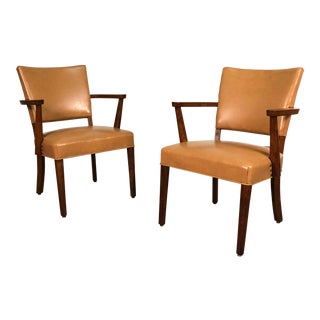 Beige Naugahyde Mid-Century Desk Chair / Office Chair by Milwaukee Chair Co ~ a Pair For Sale
