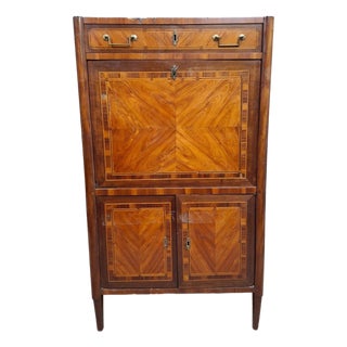 Late 18th Century LXVI Marquetry Drop-Front Secretary For Sale