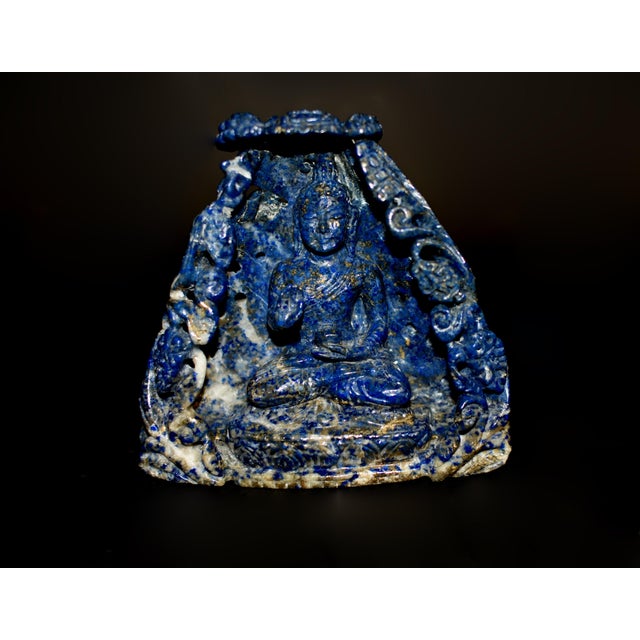 Lapis Lazuli Buddha in Alcove Finely Carved For Sale - Image 14 of 14