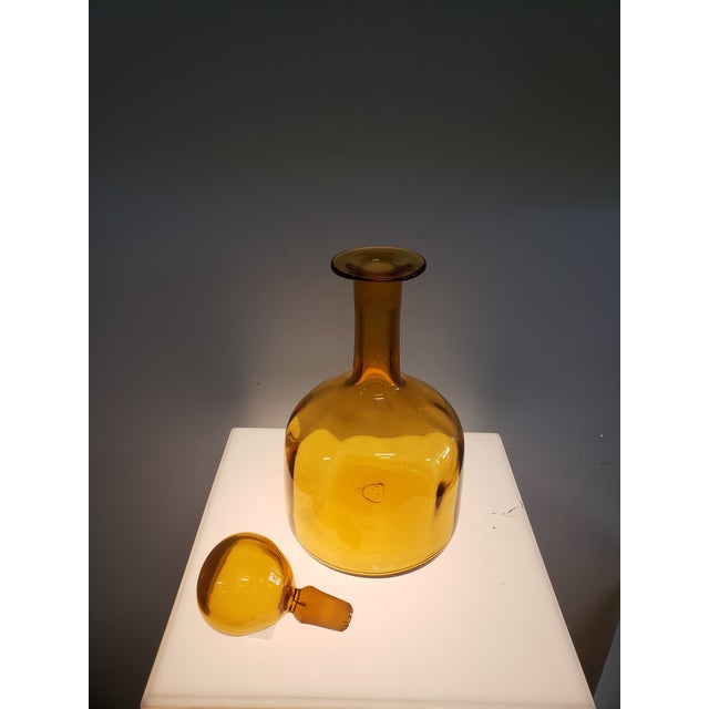 Yellow Blenko Hand Blown Glass Decanter With Stopper Chairish