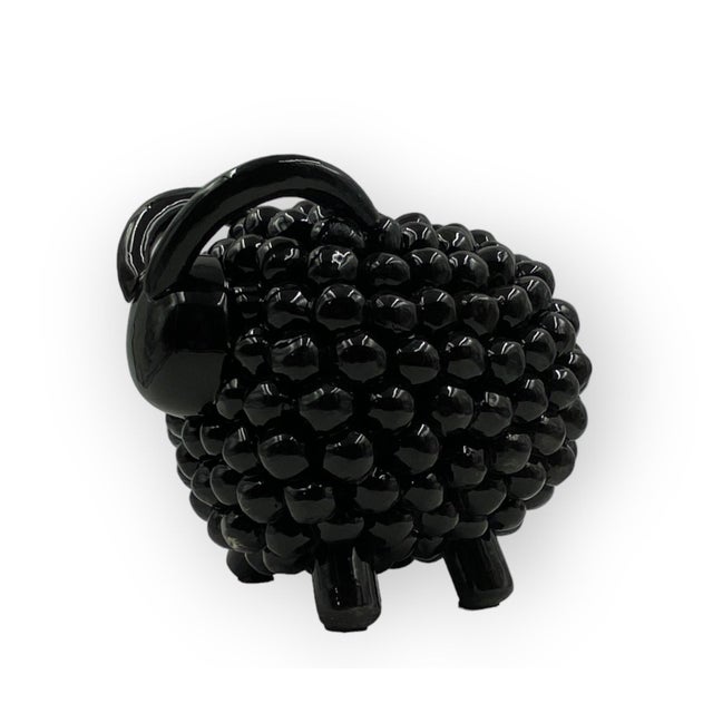 Black Ram / Sheep Ceramic Sculpture, Italy 1980s For Sale - Image 12 of 12