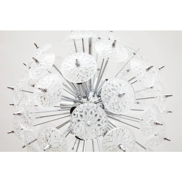 Belgian Floral Starburst Sputnik Chandelier from Val Saint Lambert, 1969 For Sale - Image 4 of 6
