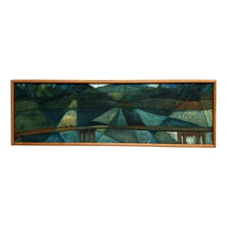 Kjell Lindberg, Ved Bron, 1950s, Oil Painting on Canvas, Framed For Sale