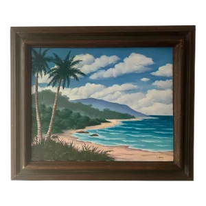1981 Original Oil on Canvas La Isla Bonita, SIgned by Artist